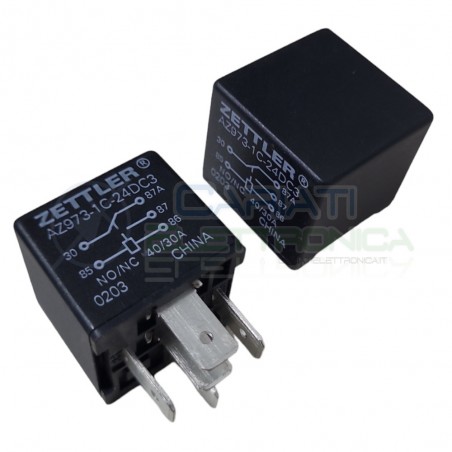 AZ973-1C-24DC3 Relè 24v 30A 40A Relay Auto Camper Universale 5 Contatti Zettler