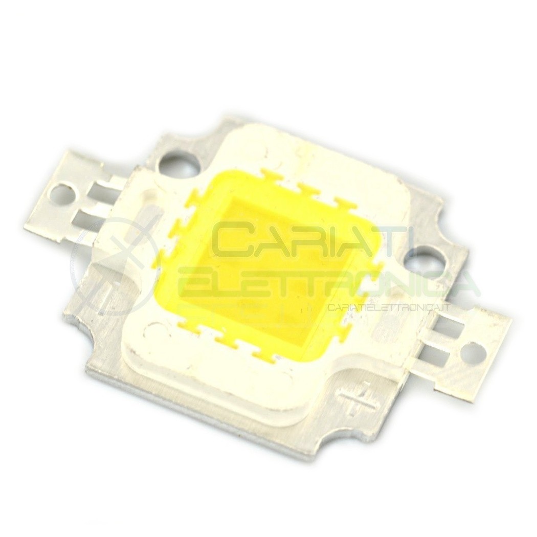 Chip power LED 10W 12V Bianco Neutro 4000K alta Luminosità ricambio faro