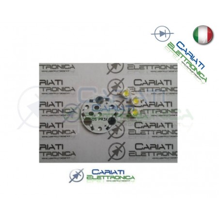 1pz BASETTA BASE PCB ALLUMINIO PER 3 LED POWER
