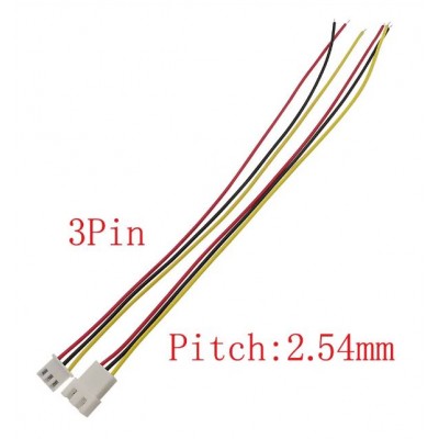 copy of 2 Set Cavo connettore Plug 3 poli JST XH passo 2.5mm con cavo 26AWG 19cmGenerico