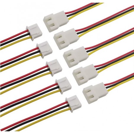 copy of 2 Set Cavo connettore Plug 3 poli JST XH passo 2.5mm con cavo 26AWG 19cmGenerico