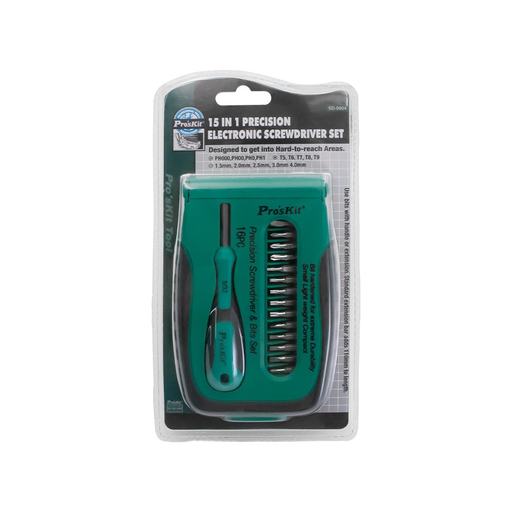 PROSKIT SD-9804 Set di cacciaviti elettronici di precisione 15 IN 1 Proskit
