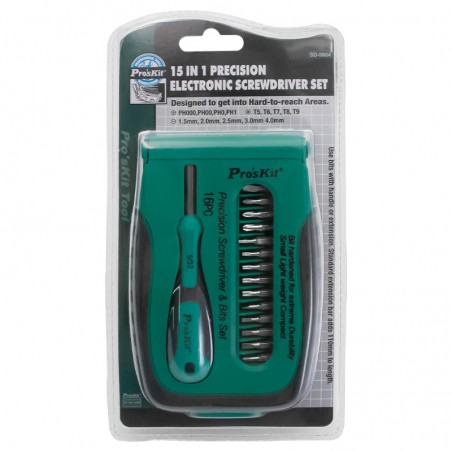 PROSKIT SD-9804 Set di cacciaviti elettronici di precisione 15 IN 1 Proskit