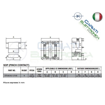 Adattatore Basetta Test PCB Programmazione SOP8 a DIP8