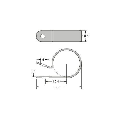10 pcs Cable Clamp 6,4mm max for fixed cable in Nylon66Kss