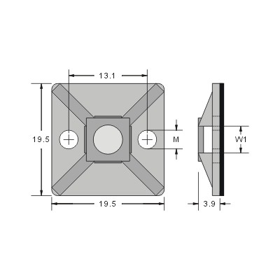 10 PEZZI Supporto Adesivo per Fascette Cablaggi PortaFascette 20 x 20 mm Generico