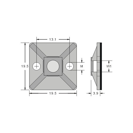10 PEZZI Supporto Adesivo per Fascette Cablaggi PortaFascette 20 x 20 mm Generico