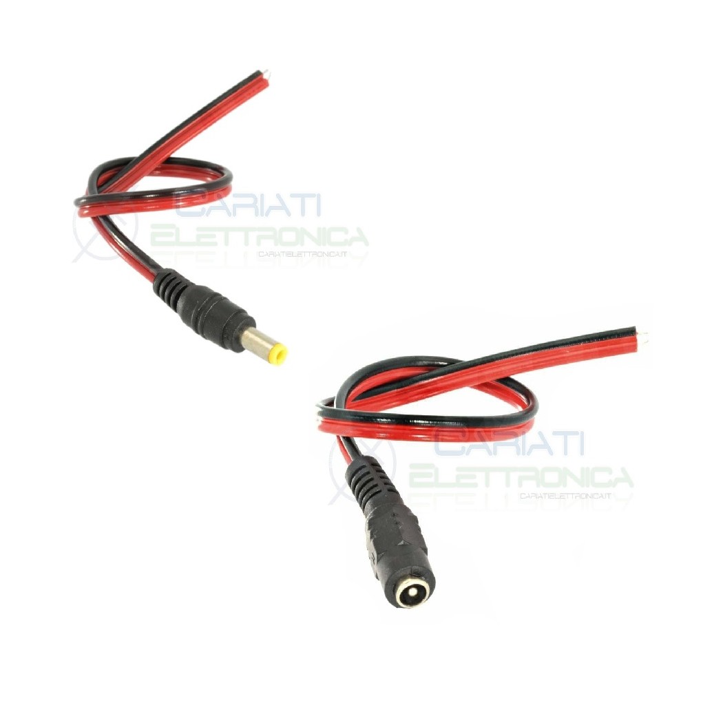 Presa dc connettore 5,5 x 2,1mm MASCHIO + FEMMINA cavo di alimentazione volante Generico