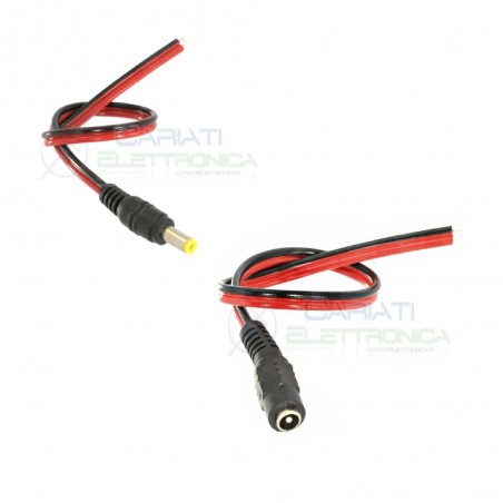 Presa dc connettore 5,5 x 2,1mm MASCHIO + FEMMINA cavo di alimentazione volante Generico