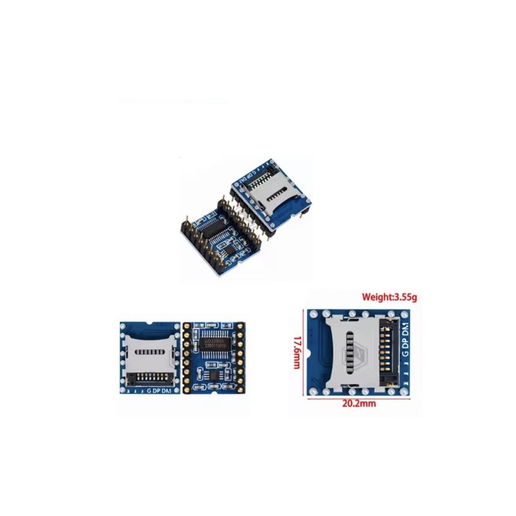 Modulo lettore audio WTV020 arduino shield musica suono 16 pin