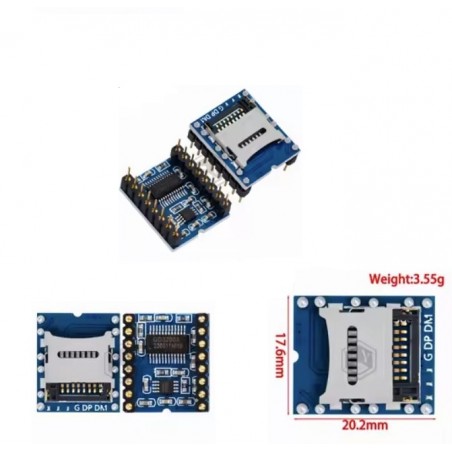 Modulo lettore audio WTV020 arduino shield musica suono 16 pin WTV020-SD-16P