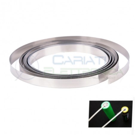 1 meter Nickel strip 12mm x 0,15mm for battery 18650 Sheet Plate PlatedGenerico