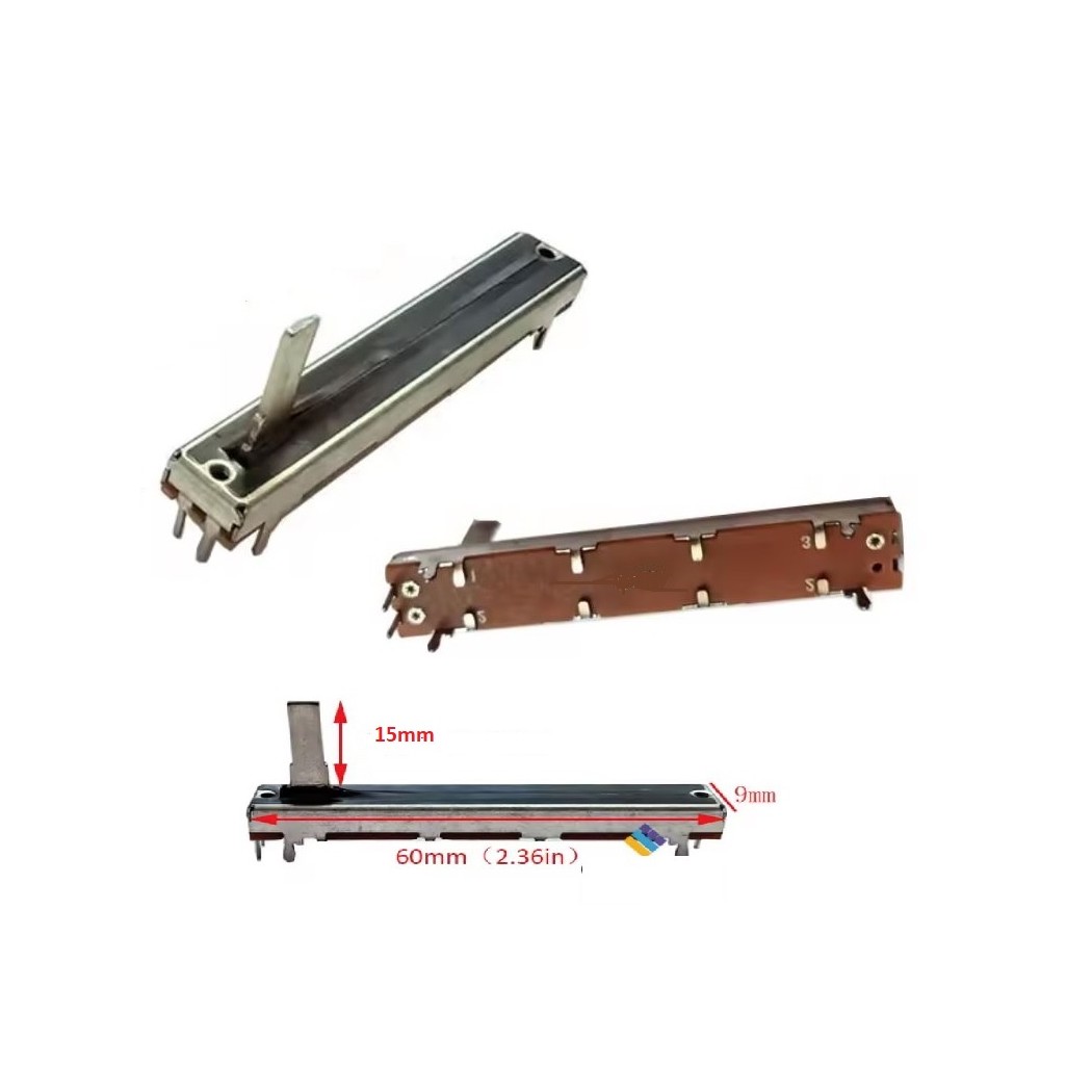 Potenziometro a slitta 100K mono lineare 60mm 100kohm B100K slide Mixer Audio Cosocomi