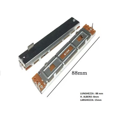 Potenziometro a slitta 10K mono lineare 88mm 10kohm B10K slide Mixer Audio Cosocomi