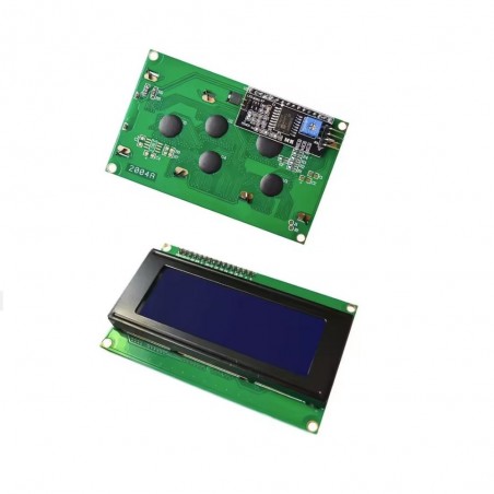 Display Lcd Character Lcm BLU 20x4 2004A + SERIALE I2C / IIC PER ARDUINO