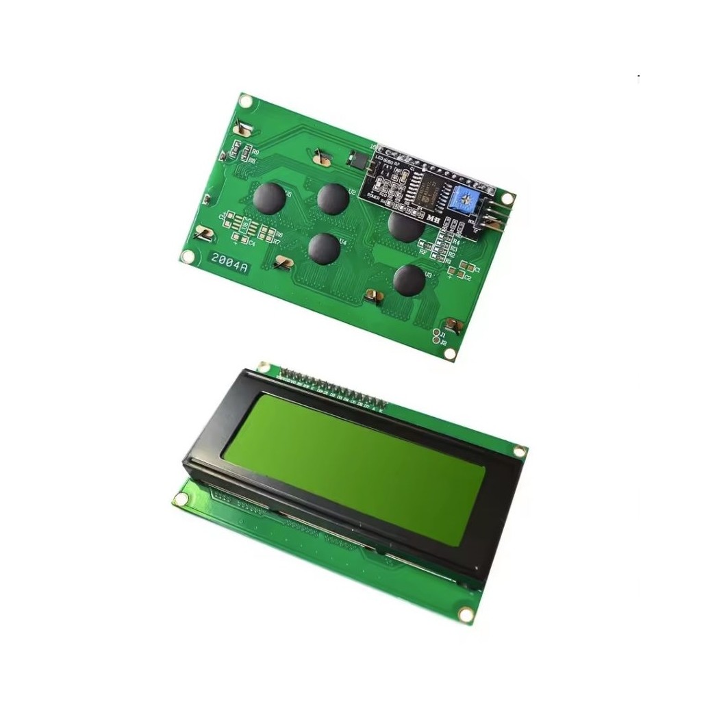 Display Lcd Character Lcm Verde 20x4 2004 + SERIALE I2C / IIC PER ARDUINO