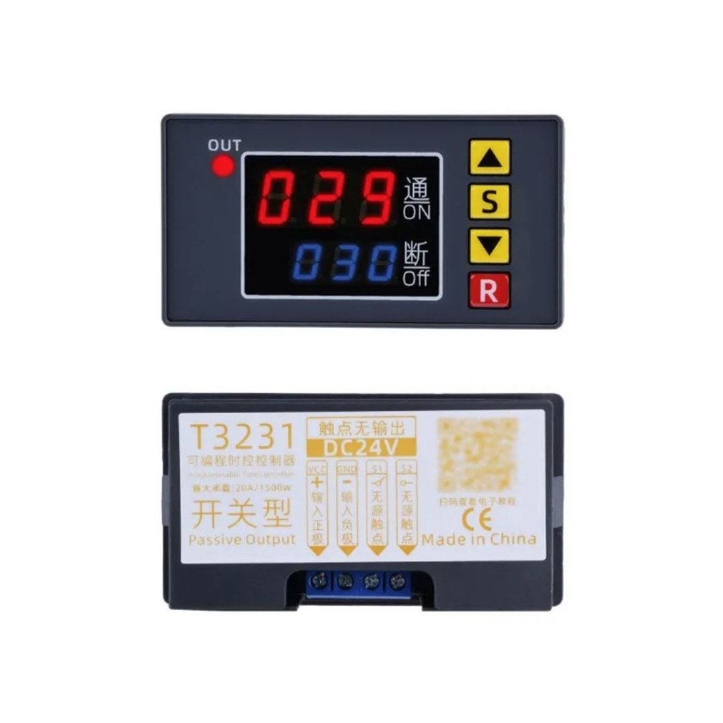 T3231 DISPLAY DA PANNELLO MODULO TEMPORIZZATORE TIMER 24V 6 FUNZIONI RELE' RELAYGenerico