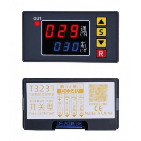 T3231 DISPLAY DA PANNELLO MODULO TEMPORIZZATORE TIMER 24V 6 FUNZIONI RELE' RELAYGenerico