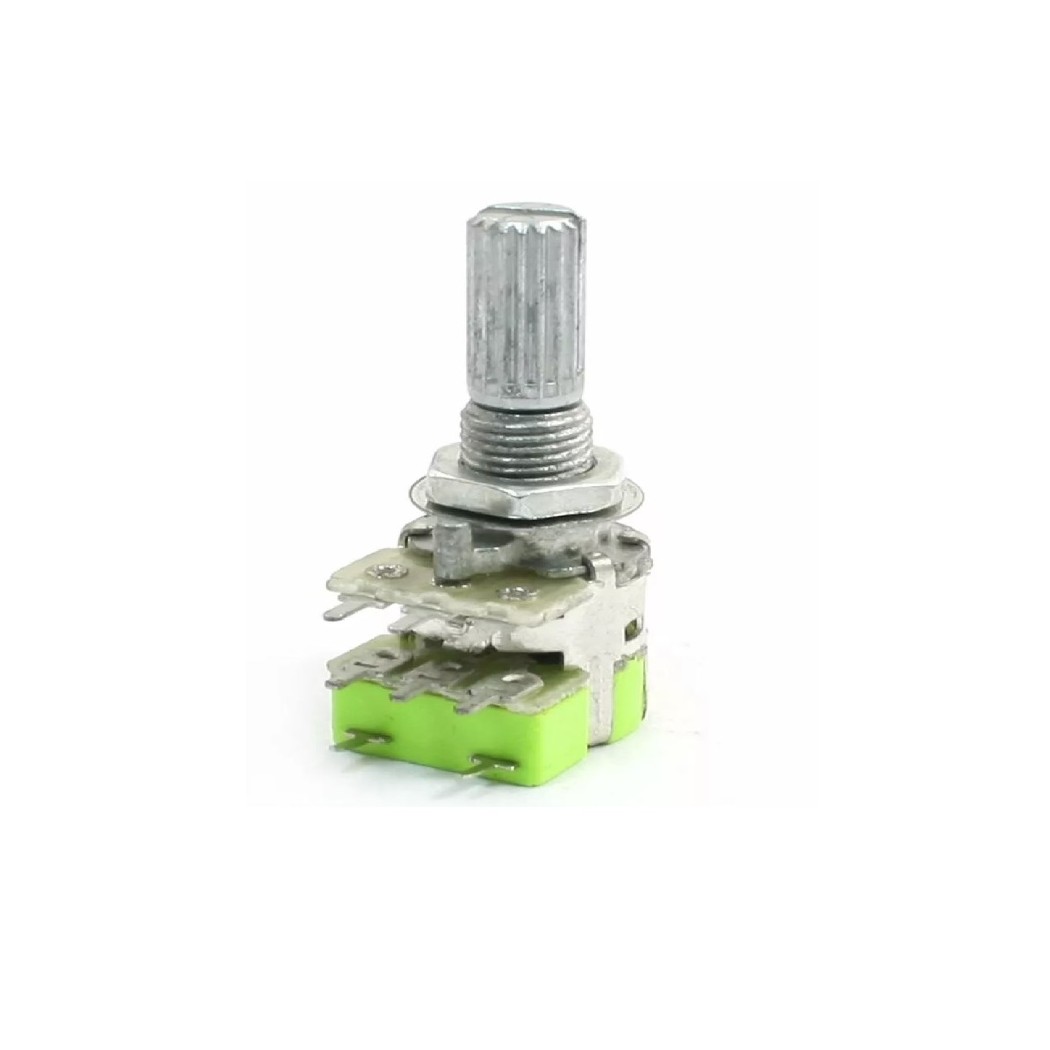 B50K Potenziometro Doppio 50Kohm Lineare monogiro con interruttore switch 50 Kohm Generico