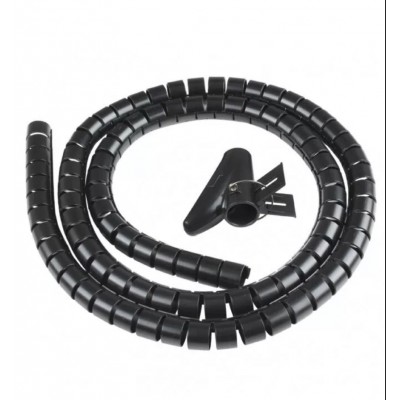 Guaina a Spirale 25mm 1,5M Avvolgicavo TUBO PASSACAVI NERO