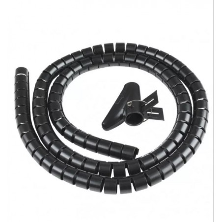 Guaina a Spirale 25mm 1,5M Avvolgicavo TUBO PASSACAVI NERO