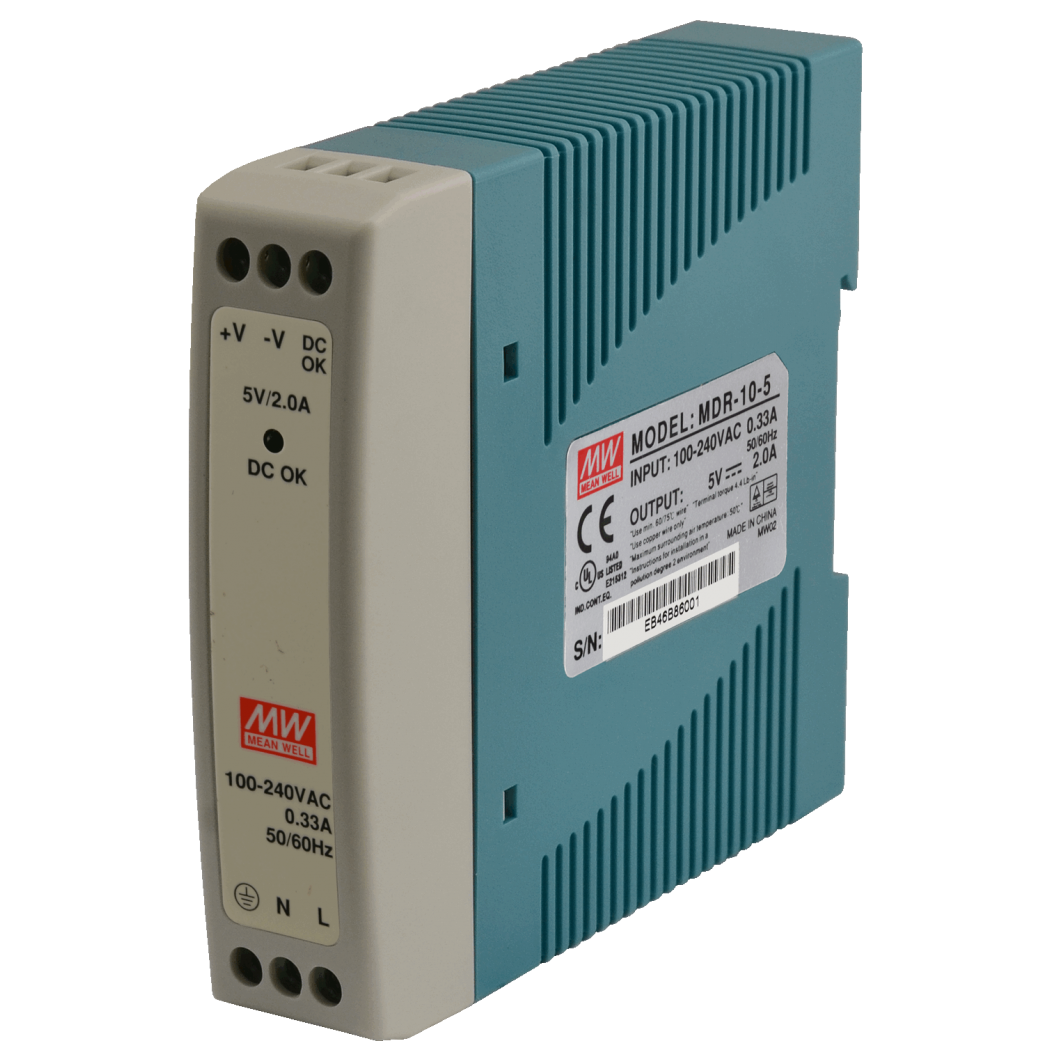 MW MEAN WELL MDR-10-5 Alimentatore DIN 10W uscita 5V 2A ingresso 230VacMean Well