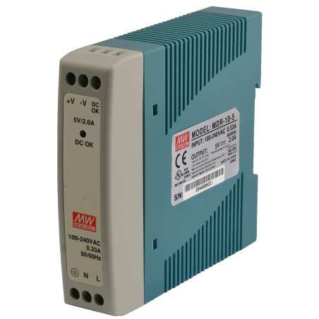 MW MEAN WELL MDR-10-5 Alimentatore DIN 10W uscita 5V 2A ingresso 230VacMean Well