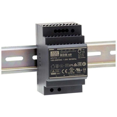 MW MEAN WELL HDR-60-12 Alimentatore DIN 60W uscita 12V 4,5A ingresso 230VacMean Well