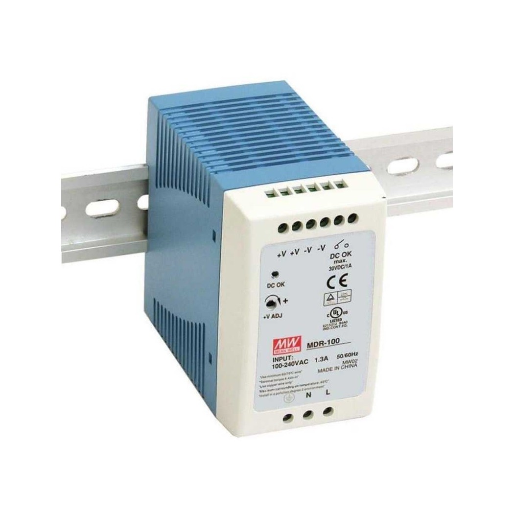 MW MEAN WELL MDR-100-24 Alimentatore DIN 100W uscita 24V 4A ingresso 230Vac Mean Well