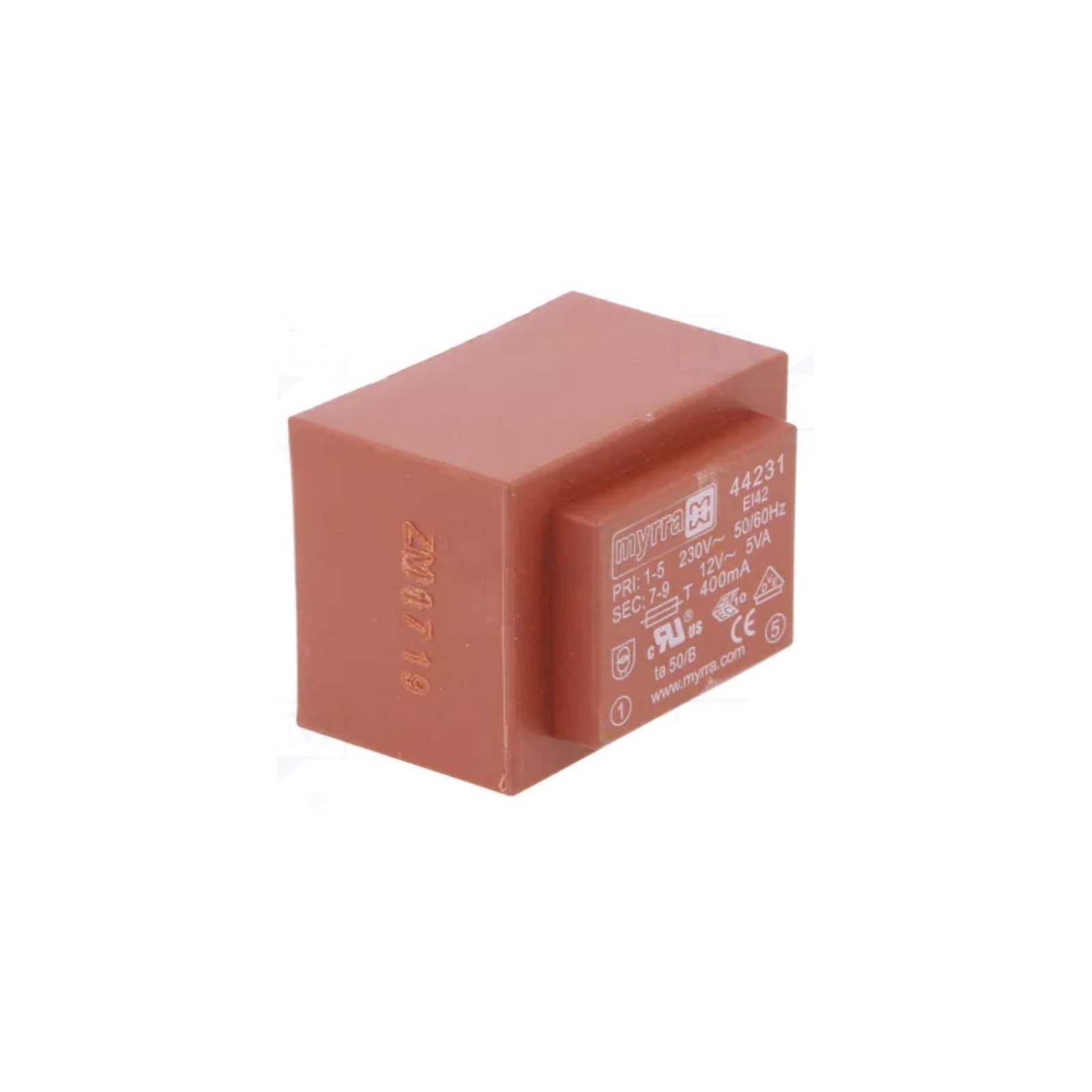 MYRRA 44231 Trasformatore incapsulato 12V 5VA Ingresso 230V Ac Uscita 12V ac myrra