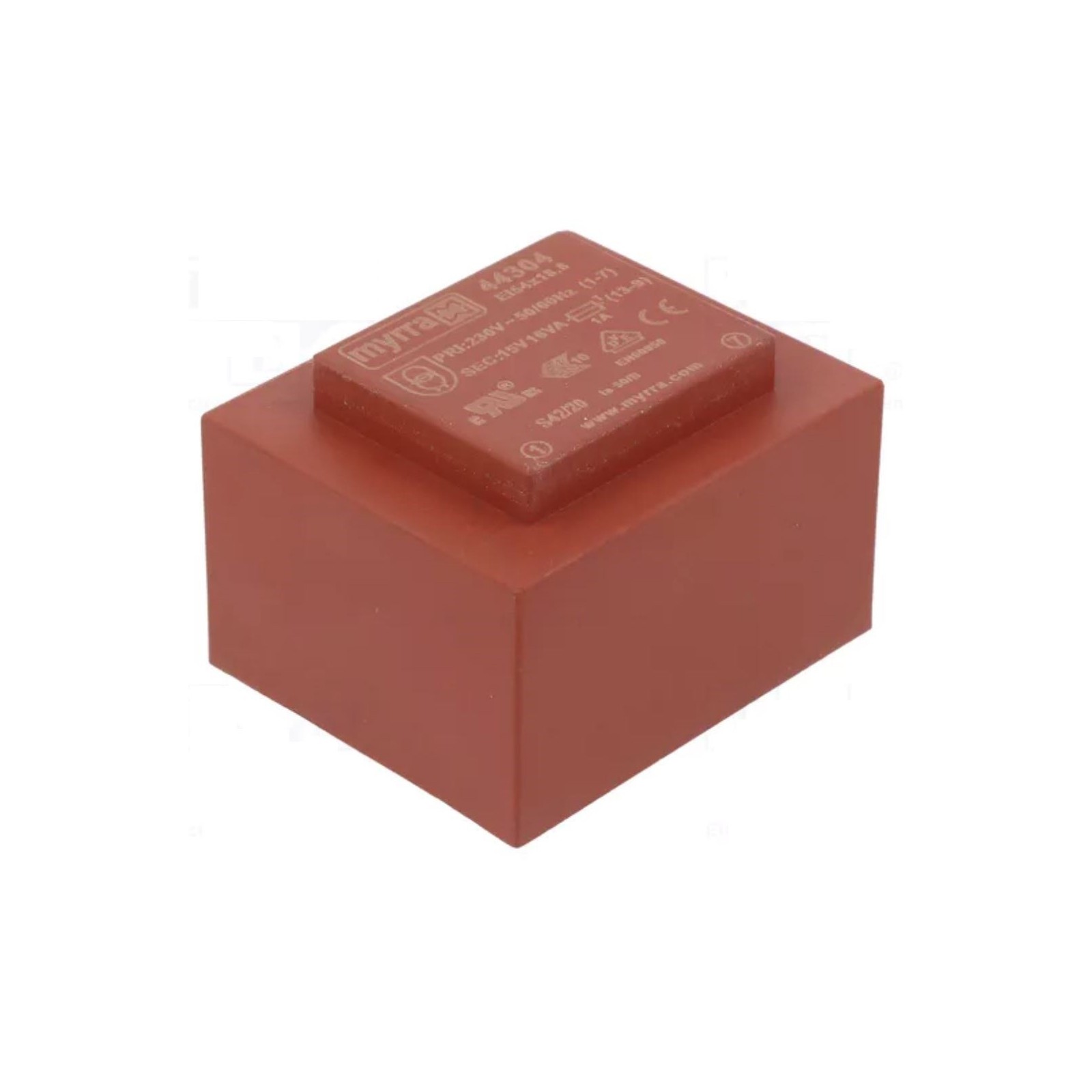 MYRRA 44304 Trasformatore incapsulato 15V 16VA Ingresso 230V Ac Uscita 15V acmyrra
