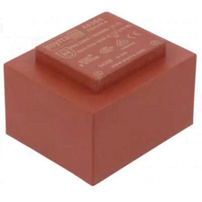 MYRRA 44304 Trasformatore incapsulato 15V 16VA Ingresso 230V Ac Uscita 15V ac myrra