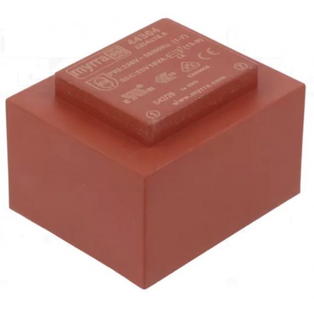 MYRRA 44304 Trasformatore incapsulato 15V 16VA Ingresso 230V Ac Uscita 15V acmyrra