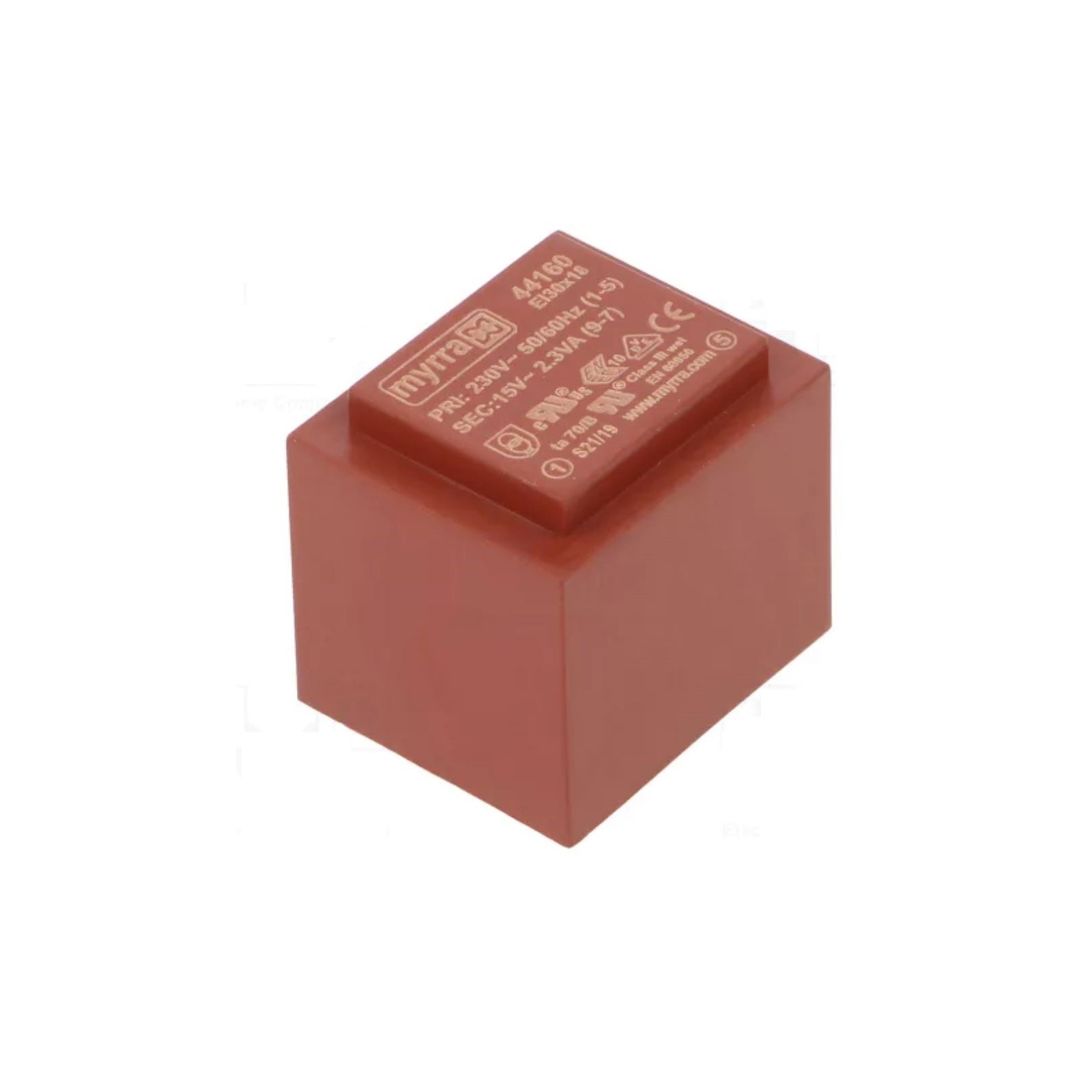 MYRRA 44160 Trasformatore incapsulato 15V 2,3VA Ingresso 230V Ac Uscita 15V ac myrra