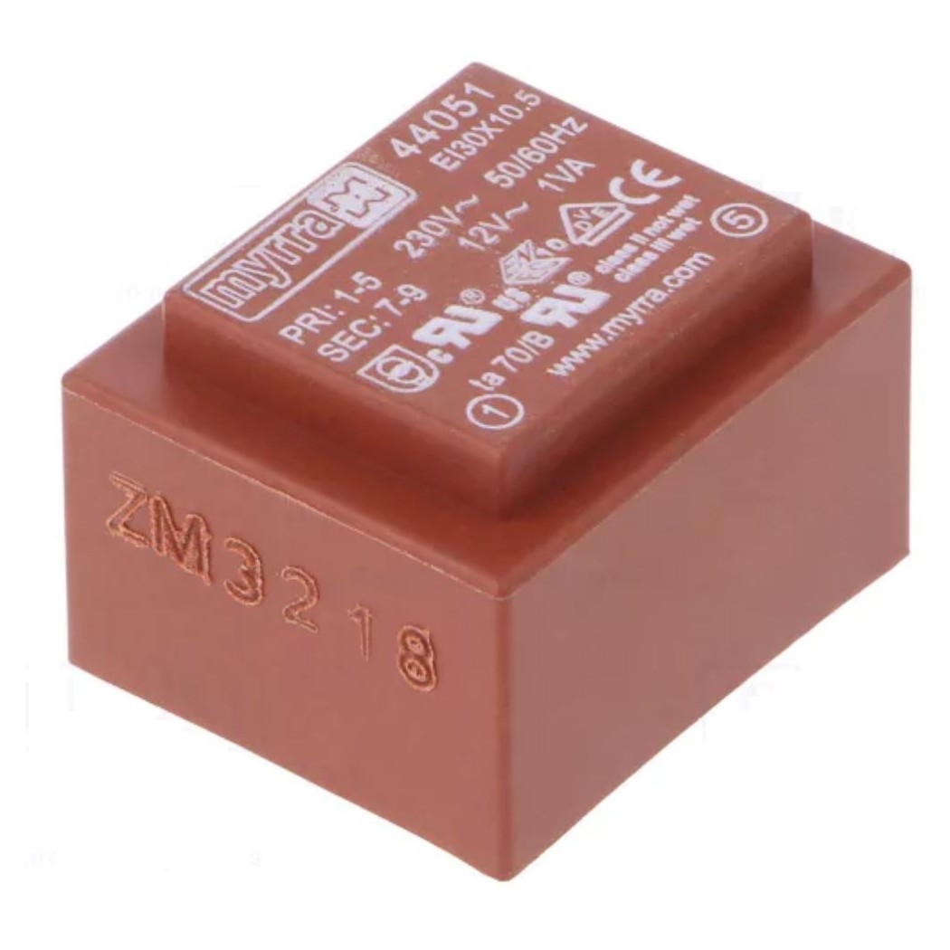 MYRRA 44051 Trasformatore incapsulato 12V 1VA Ingresso 230V Ac Uscita 12V ac myrra
