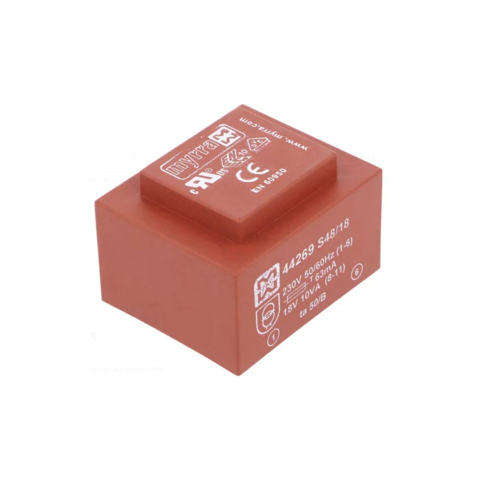 MYRRA 44269 Trasformatore incapsulato 18V 10VA Ingresso 230V Ac Uscita 18V ac myrra