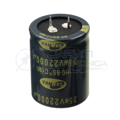 Condensatore elettrolitico SAMWHA SNAP IN 22000 uF 22000uF 35V 85°C 35 X 45 mmSamwha