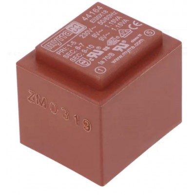 MYRRA 44164 Trasformatore incapsulato 9V 2,3VA Ingresso 230V Ac Uscita 9V ac myrra