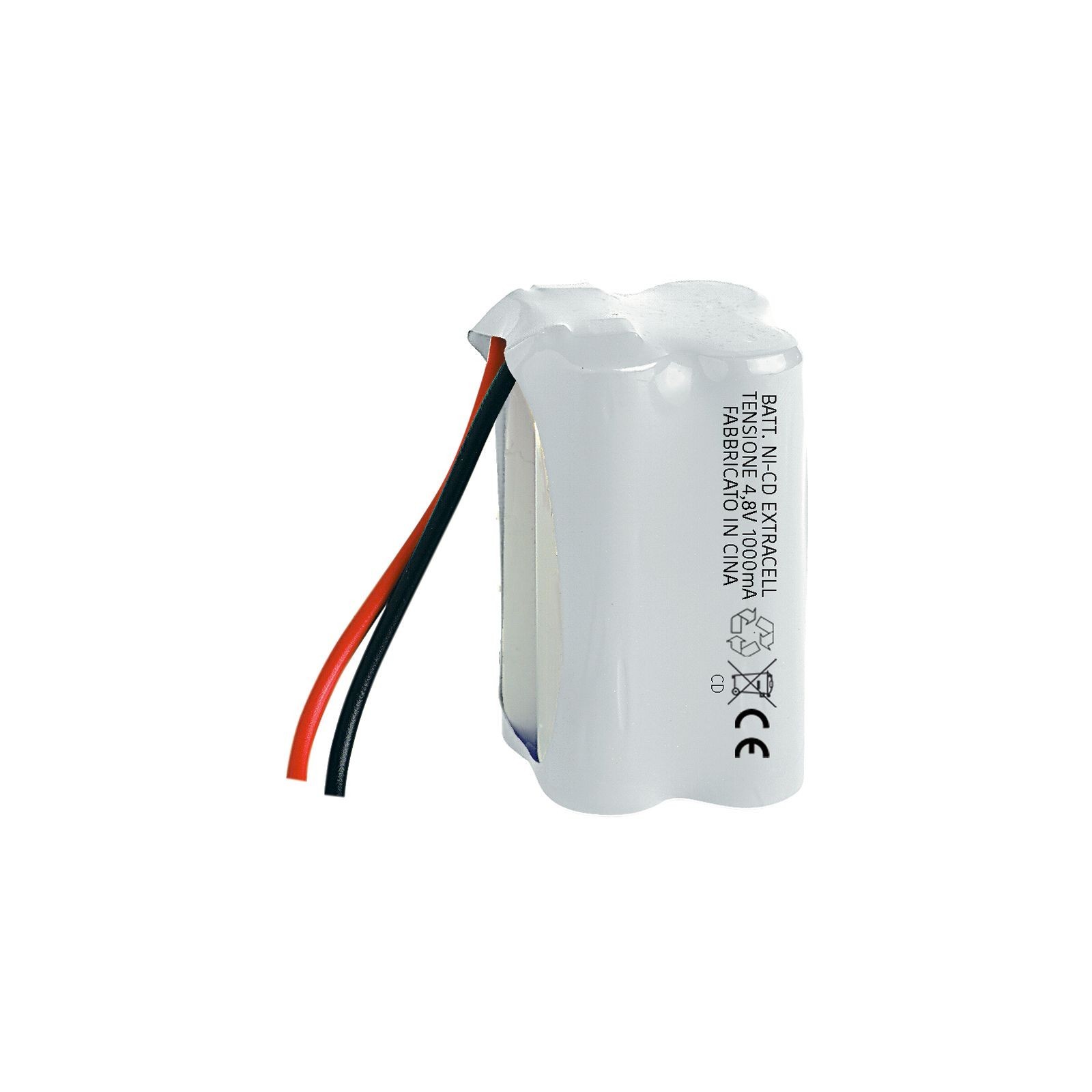 Pacco batteria Ni-Cd 4,8V 1000mAh 1Ah 4 batterie AA stilo con cavi 50 x 29 mmExtracell