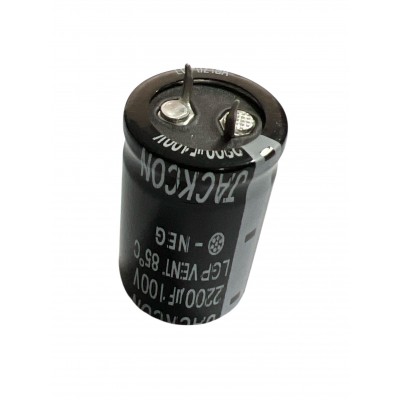 Condensatore elettrolitico Snap-in JACKCON 2200 uF 100V 85°C 25x40mm passo 10mmJackcon