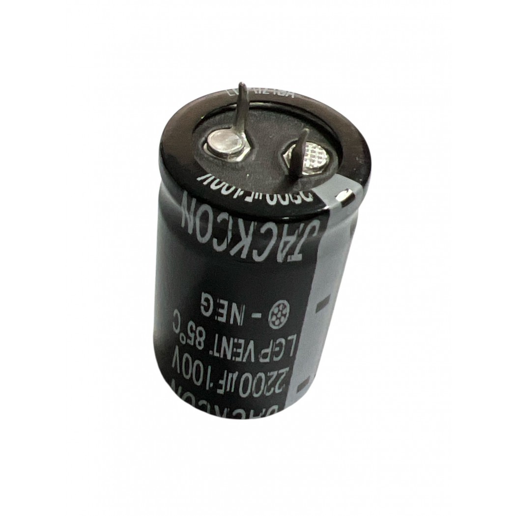 Condensatore elettrolitico Snap-in JACKCON 2200 uF 100V 85°C 25x40mm passo 10mm Jackcon