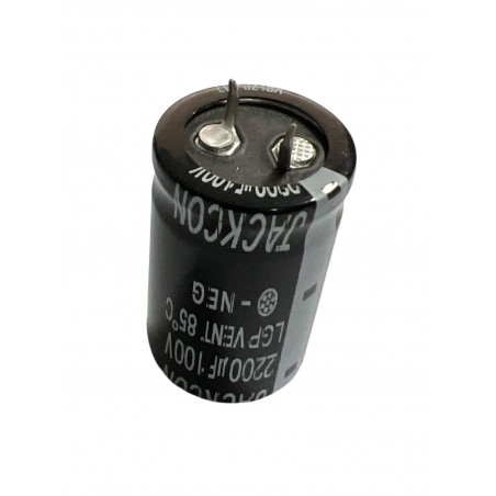 Condensatore elettrolitico Snap-in JACKCON 2200 uF 100V 85°C 25x40mm passo 10mm Jackcon