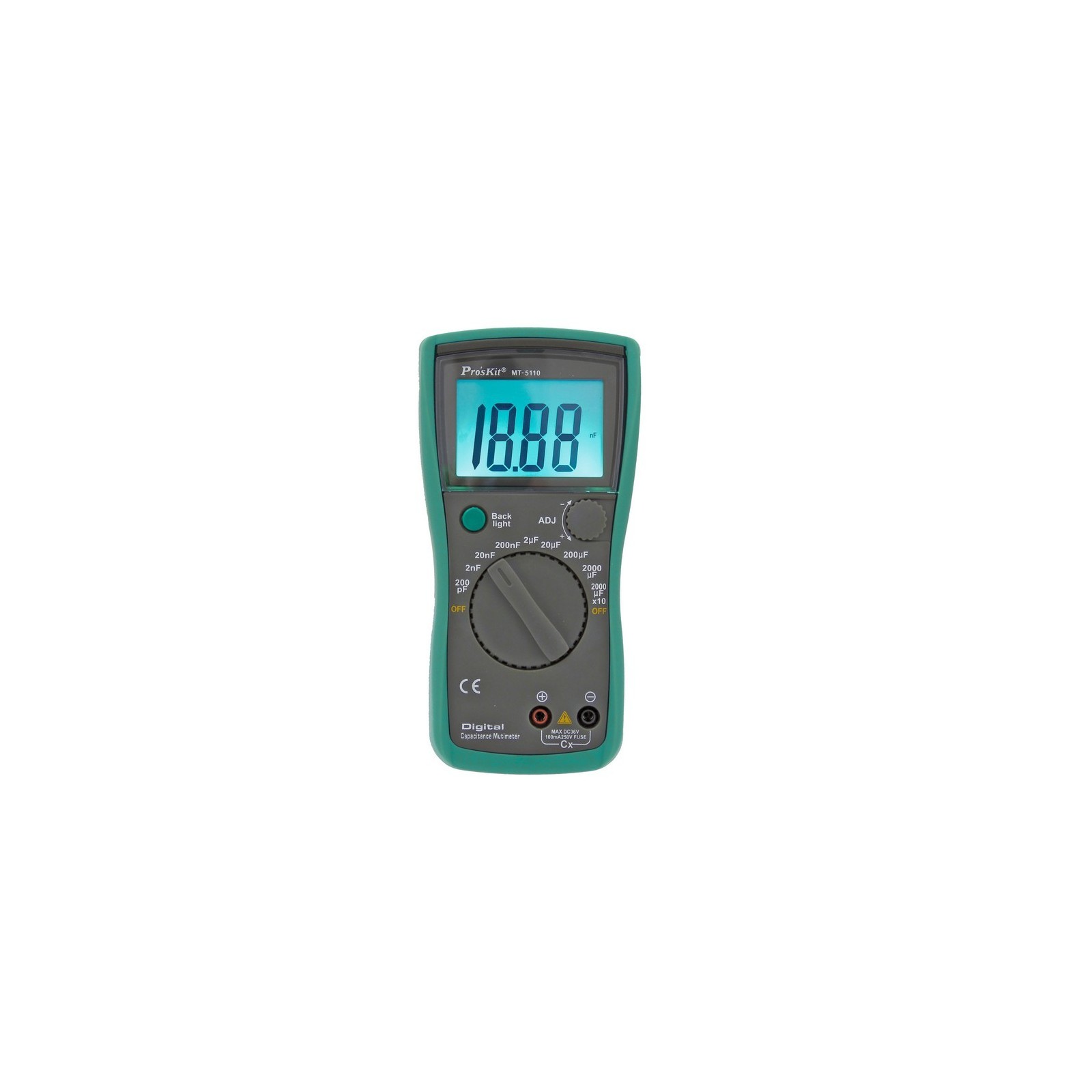 PROSKIT MT-5110 3 1/2 CAPACIMETRO DIGITALE 0.1pf + 20000Uf Proskit