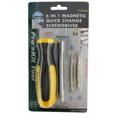 PROSKIT 1PK-S006 Cacciavite magnetico a cambio rapido 6 in 1 Proskit