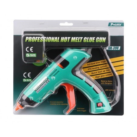 PROSKIT GK-390B Pistola per colla a caldo professionale 80W / 150ºC Grande portata Riscaldamento rapido
