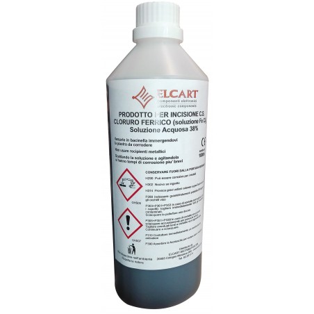 Cloruro ferrico 1 Lt liquido per basetta incisione rame EDISON Elcart