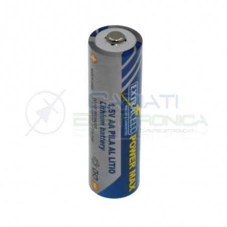 4 Pezzi Batteria Stilo Pila AA FR6 Litio 1,5V 2900mAhExtracell