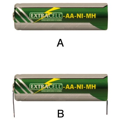 Battery 1,2V AA 2400mAh rechargeable NiMh 1,2 Volt with terminal for solderingExtracell