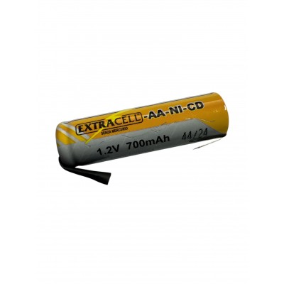 Batteria 1,2V AA Stilo 700mAh Ricaricabile NiCd 1,2 Volt con terminali a saldare Extracell
