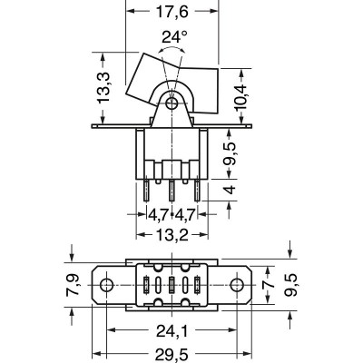 DEVIATORE MINIATURA ON - ON 1 SCAMBIO 2 POS. STANDARD 6A 125VElcart